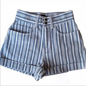 Urban Outfitters BDG Denim High Rise Shorts in Light Blue Stripe Size 10